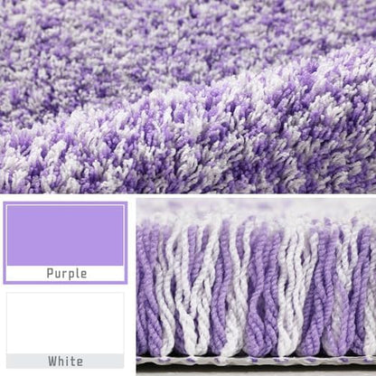 Yimobra Bathroom Rugs Non Slip Washable, Ultra Soft and Water Absorbent Bath Mats, Plush Fluffy Shower Mat Outside, Microfiber Thick Matts for Bathroom Floor/Sink, 24X17, Purple and White