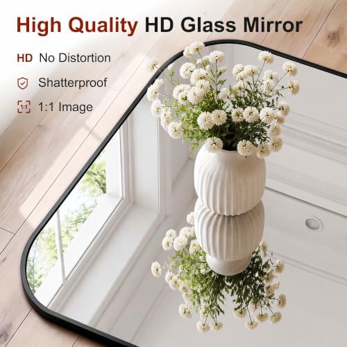 Bathroom Black Vanity Mirror for Over Sink, 40" x 28"