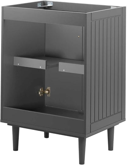 Modway Augusta 24" Bathroom Vanity Cabinet in Gray - Sink Basin Not Included