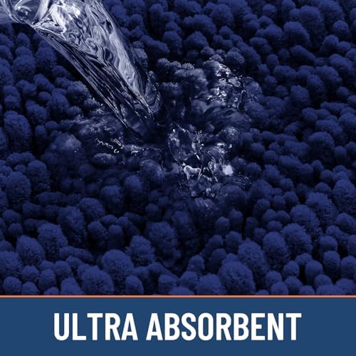 Smiry Bathroom Rugs 40X32, Extra Soft Rubber Backing Chenille Bath Mats