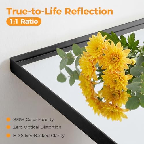 NEWBULIG 22"x30" Wall Mirror, Bathroom Mirrors for Over Sink, Black