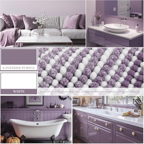 BSICPRO Bathroom Rugs Sets 2 Piece, Non Slip Bath Mats, Lavender Purple
