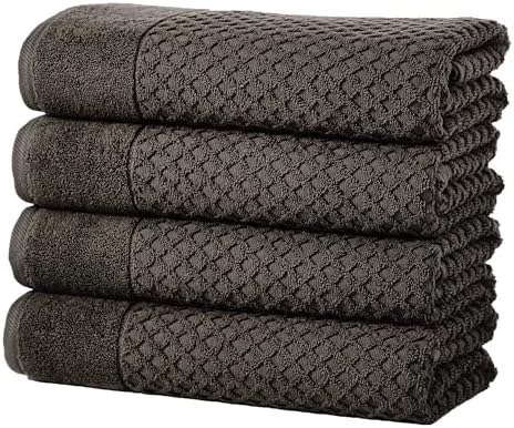 Great Bay Home Bath Towels - 100% Cotton 4 Pack 54x27 Bath Towel Set - Absorbent, Durable, Quick-Dry Towels for Bathroom (Midnight)