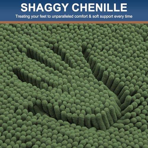 Smiry Bathroom Rugs 24X16, Luxury Chenille Extra Soft Absorbent Bath Mat