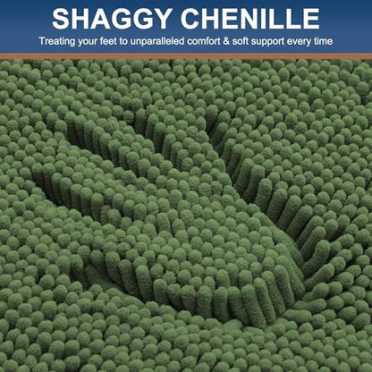 Smiry Bathroom Rugs 24X16, Luxury Chenille Extra Soft Absorbent Bath Mat