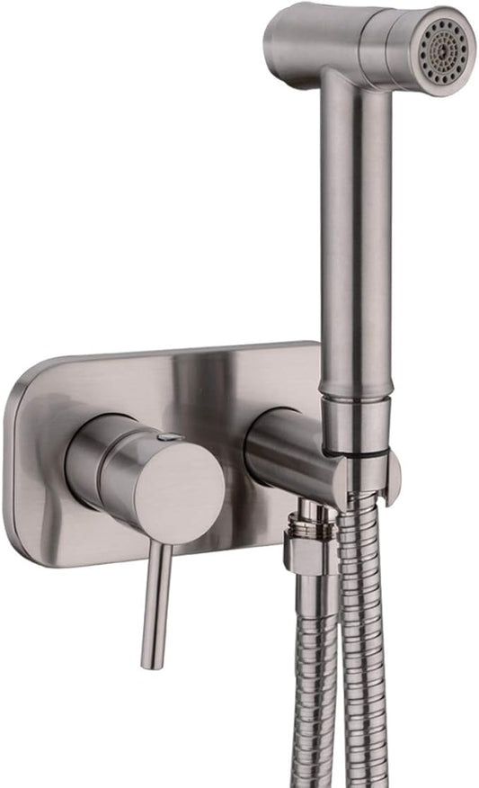 TRUSTMI Toilet Concealed Hot and Cold Bidet Spray Set,Brushed Nickel
