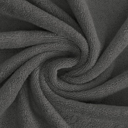 Feather & Stitch 100% Cotton 625 GSM Bath Towel Set of 6, Ultra Soft Highly Absorbent 2 Bath Towels, 2 Hand Towels & 2 Washcloth - Luxury Quick Dry Shower Towels (Dark Grey)