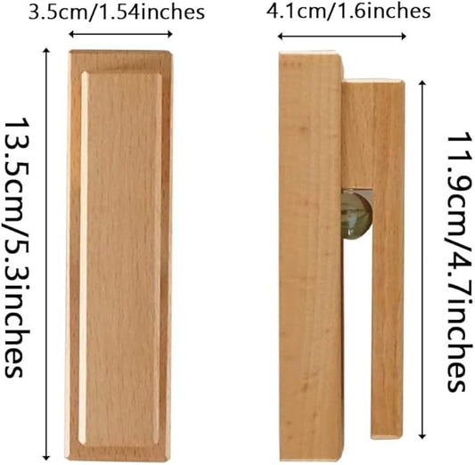 JINMURY Wood Towel Hooks -Set of 2 Self Adhesive Vintage Towel Holder Wooden Wall Mounted Towel Racks for Bathroom and Kitchen Home Decor- Quick Drying, Firmly Holds(Beech)