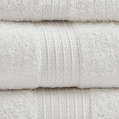 Madison Park Organic Cotton Bath Towel Set Absorbent, 6 Piece, White