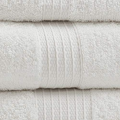 Madison Park Organic Cotton Bath Towel Set Absorbent, 6 Piece, White