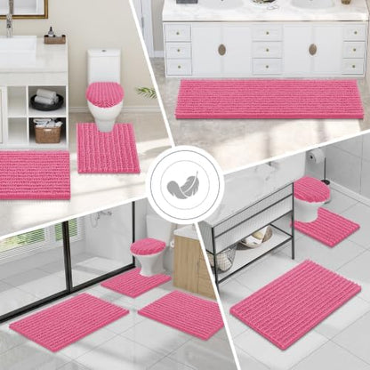 Smiry Bathroom Toilet Rugs U Shaped 24X20, Chenille Bath mats for Toilet