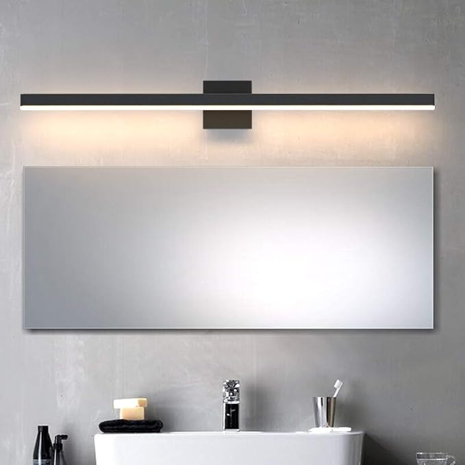 Aipsun 40 inch Modern Black Vanity Light LED Bathroom Vanity Light Fixtures Black Wall Light for Bathroom (Warm White)