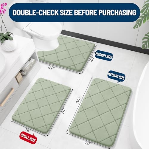 OLANLY Memory Foam Bath Mat 70x24, Ultra Soft and Absorbent Bathroom Rugs