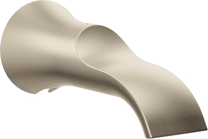 Moen S3836BN Doux 1/2-Inch Slip Fit Connection Non-Diverting Tub Spout, Brushed Nickel