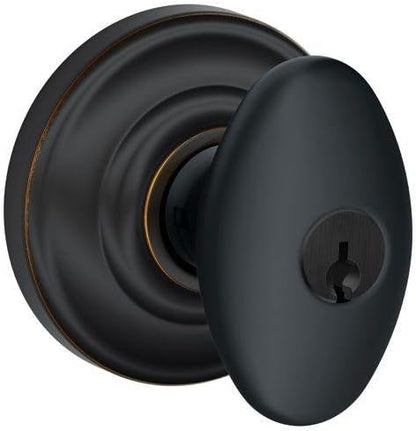 SCHLAGE F51A SIE 716 AND Siena Knob with Andover Trim Keyed Entry Lock, Aged Bronze
