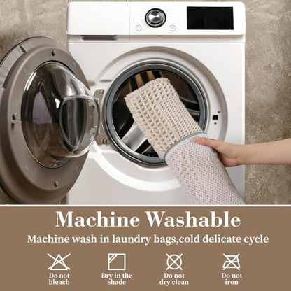 RESARE Waffle Bath Mat for Bathroom Non Slip Bathroom Rugs 20x32 Pale Beige