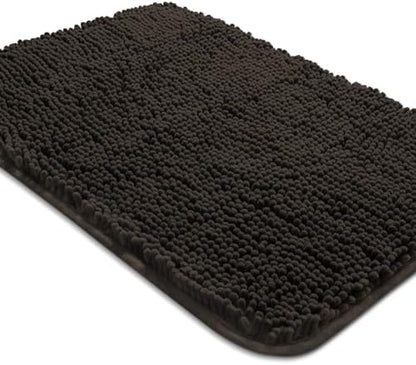 Yeaban Chocolate Brown Bathroom Rug 26"x44", Non-Slip Rubber Backing