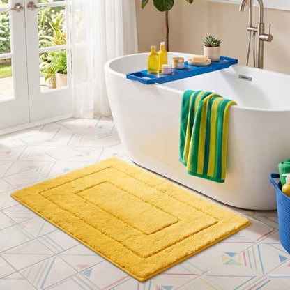 GRANNY SAYS Yellow Bathroom Rug 36" x 24", Non-Slip Microfiber Bath Mat