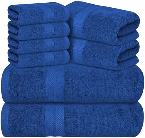 Avalon Towels Royal Blue Bath Towels, Royal Blue Towel Set, 8pc