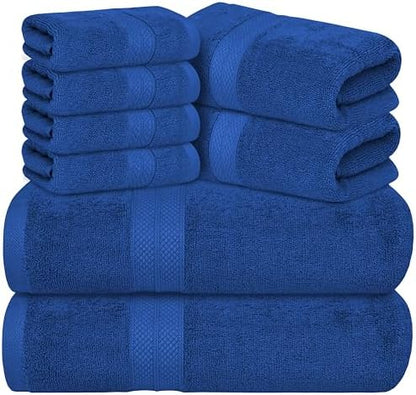 Avalon Towels Royal Blue Bath Towels, Royal Blue Towel Set, 8pc
