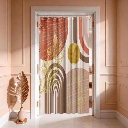 Burnt Orange Stall Shower Curtain, 48X72 in Narrow Small, Mid Century