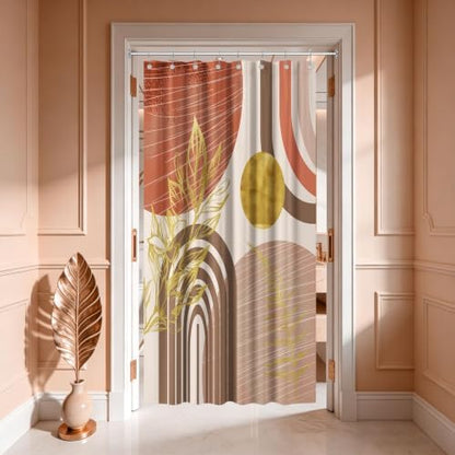Burnt Orange Stall Shower Curtain, 48X72 in Narrow Small, Mid Century