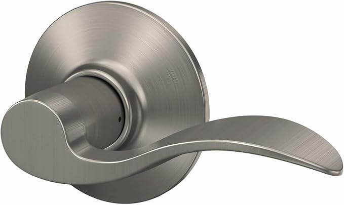 Schlage F10 V ACC 619 Accent Door Lever Hall & Closet Passage Lock, (Pack of 1), Satin Nickel