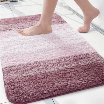 Arotive Microfiber Bathroom Rugs, Shaggy Soft Absorbent Bath Rug, 24x16