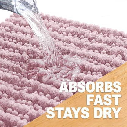 OLANLY U-Shaped Toilet Rug 24x20, Thick Soft Absorbent Chenille Contour Rug