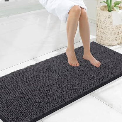 Smiry Bathroom Rugs 47X20, Luxury Chenille Extra Soft Absorbent Bath Mat