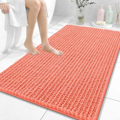 OLANLY Large Bathroom Rugs 44x32, Thick Soft Absorbent Chenille Bath Rugs