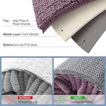 Smiry Bathroom Rugs 30X20, Luxury Chenille Extra Soft Absorbent Bath Mat