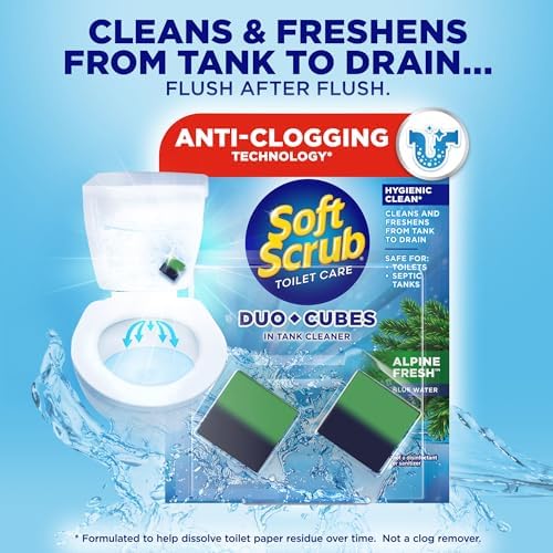Soft Scrub In-Tank Toilet Cleaner Duo-Cubes, Alpine Fresh, 2 Count, 7-Pack