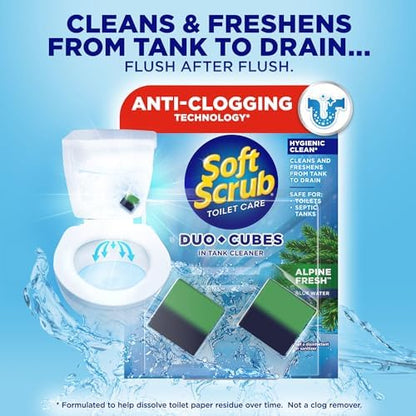 Soft Scrub In-Tank Toilet Cleaner Duo-Cubes, Alpine Fresh, 2 Count, 7-Pack