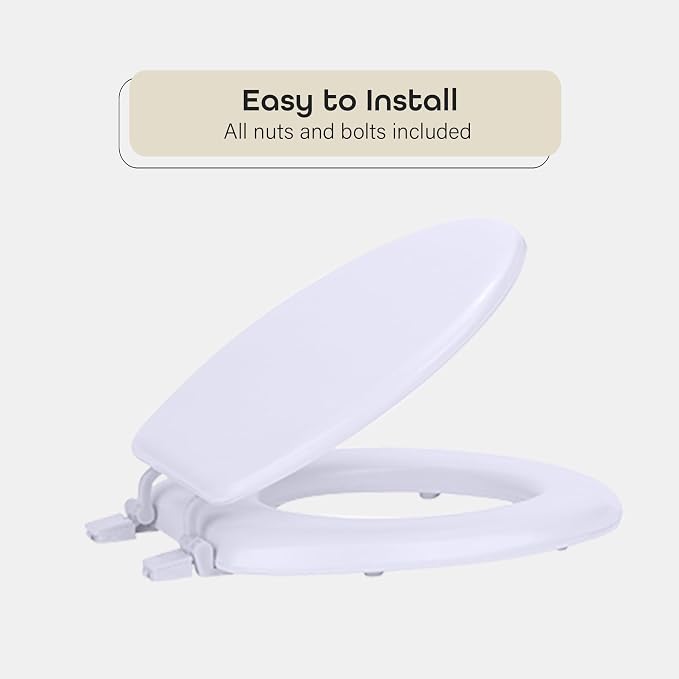 Soft Standard Vinyl Toilet Seat, White, 17 in | Toilet-Seat Construction: Contoured Seat Profile and Durable Finish Create a Polished Fixture Update.