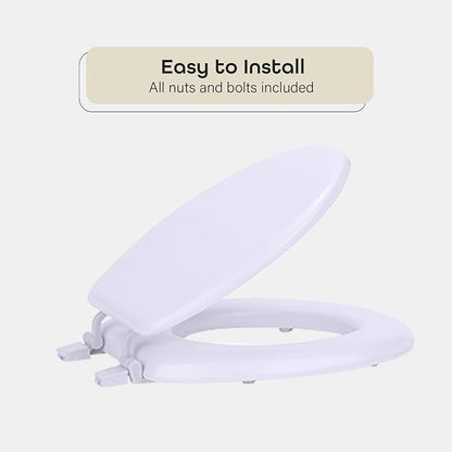 Soft Standard Vinyl Toilet Seat, White, 17 in | Toilet-Seat Construction: Contoured Seat Profile and Durable Finish Create a Polished Fixture Update.