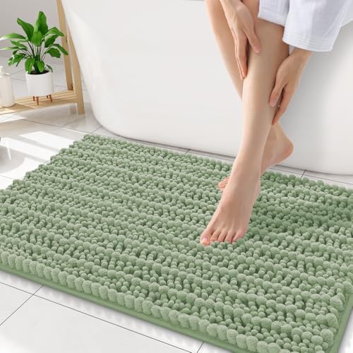 Smiry Bathroom Rugs 32X20, Extra Soft Rubber Backing Chenille Bath Mats