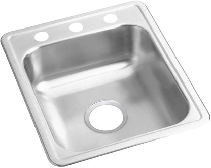Elkay D117211 Dayton Single Bowl Drop-in Stainless Steel Bar Sink 17 x 21