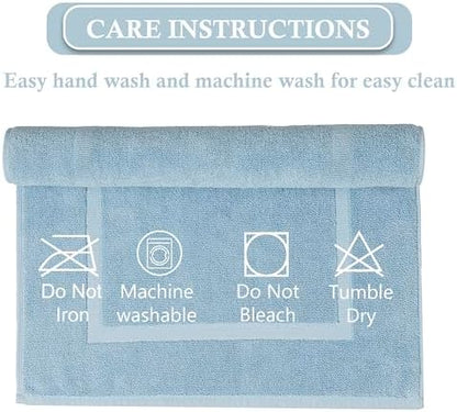 HILLFAIR 900 GSM 100% Cotton Floor Towels - 2 Piece Towels Set - Ocean Blue