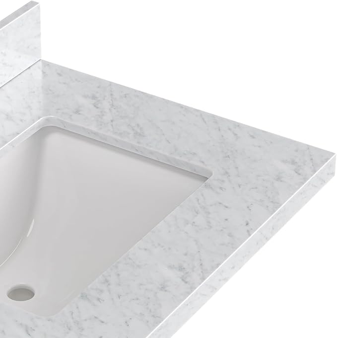 Isabella 72-inch Vintage Green Bathroom Vanity with Left & Right Rectangle Double Sinks, Italian Carrara Marble Countertop & Backsplash, Solid Wood Frame, Soft-Closing & Dovetail Drawers
