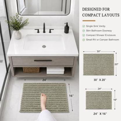 Arotive Bathroom Rugs Mat 24x16, Soft Absorbent Chenille Shaggy Bath Mat