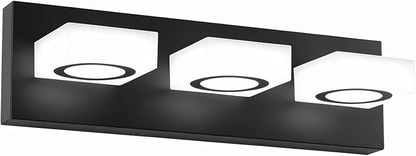 Bathroom Vanity Light, 3-Light 16 Inch Matte Black 5CCT 2700-6500K LED Bathroom Light Fixtures Over Mirror, Vanity Lighting Modern Bath Wall Sconce for Mirror Bedroom Living Room