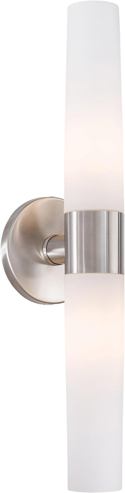 GEORGE KOVACS P5042-144 Saber Vanity Bath Light, 2-Light, 120 Total Watts, 4.75-in H x 20-in W, Brushed Stainless Steel