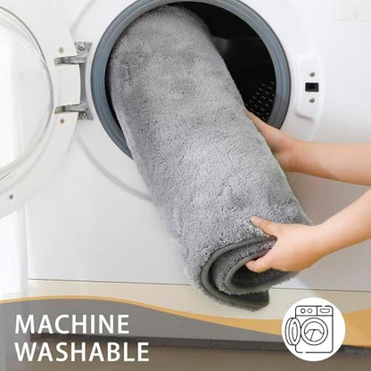 MINIDEAR Bathroom Rugs 47x20 Dark Gray - Thick Memory Foam Bath Mat, Ultra Soft & Plush Fluffy, Non-Slip, Quick Dry, Absorbent Washable Floor Microfiber Mat for Tub, Home Decor Accessories