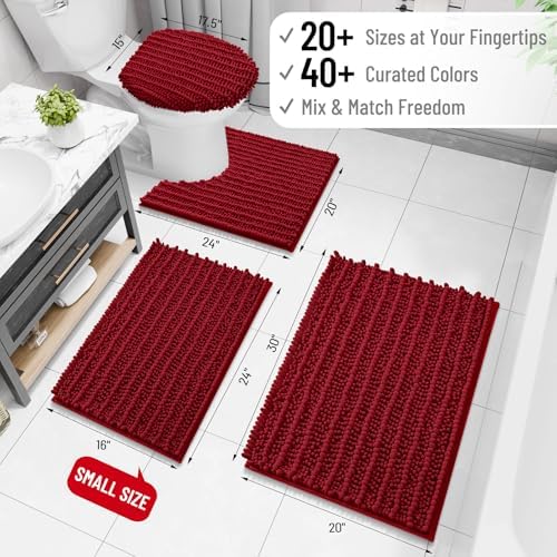 Arotive Bathroom Rugs Mat 36x24, Soft Absorbent Chenille Shaggy Bath Mat