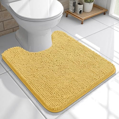 OLANLY Toilet Rugs U-Shaped 20x20, Soft Absorbent Chenille Contour Rugs
