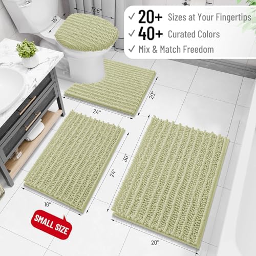 Arotive Bathroom Rugs Mat 36x24, Soft Absorbent Chenille Shaggy Bath Mat