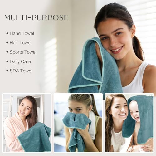 KinHwa Hand Towels for Bathroom, Microfiber Face Towels, 16x30 Inch, 4 Pack