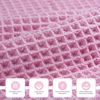 MICROFI Microfiber Waffle Bath Towels, 3 Pieces, Oversized, Soft, Absorbent, Fast Drying, Lint Free, Includes Bath, Face and Hand Towels 430 GSM