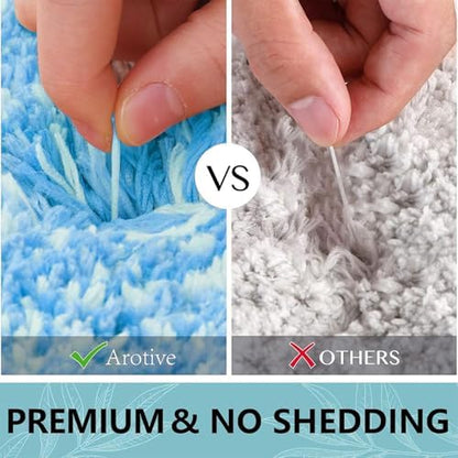 Arotive Microfiber Bathroom Rugs, Shaggy Soft Absorbent Bath Rug, 30x20